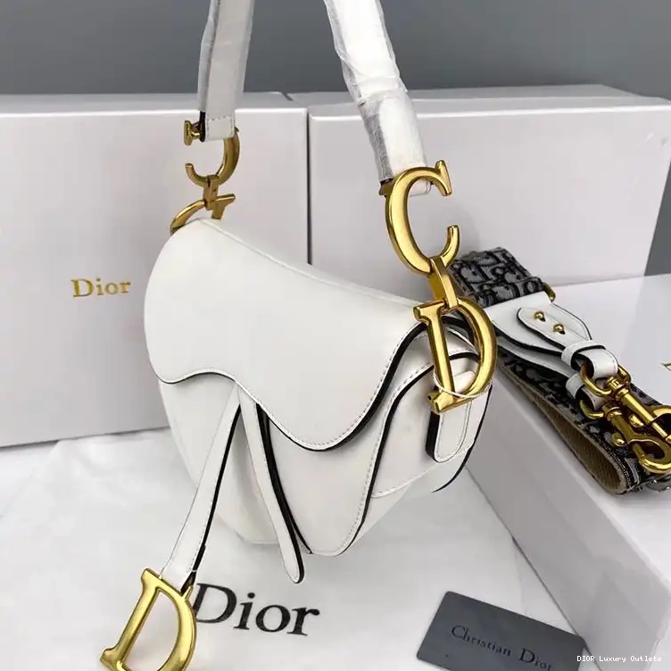 Cheap Calfskin Dior White Bag Smooth Saddle 0701 Luxury